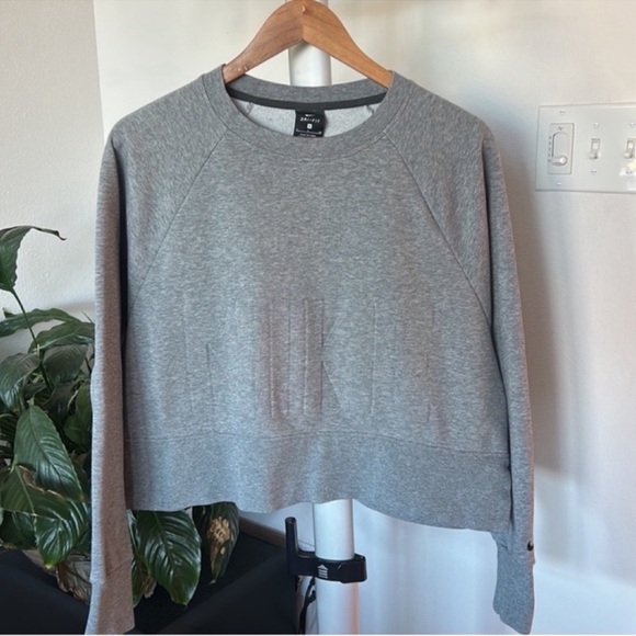 Nike Sweatshirt Sz S Gray Crew Long Sleeves - Picture 1 of 10